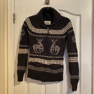 Aritzia TNA Sea to Sky Wool Cardigan with Deers